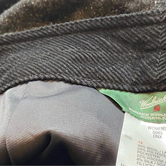 Woolrich Wool Blend Tweed Woodlyn A-Line Skirt Color Onyx Size 12 - Picture 7 of 13